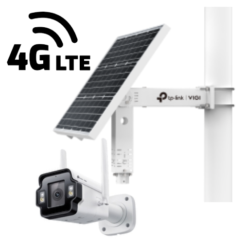 TP-Link VIGI 7 Day Solar 4MP Bullet Kit, 7+ Day Runtime With 1x 4MP 4G Camera (VIGI-INSIGHT-S345-4G-4MM), VIGI-SP9030 Solar Panel
