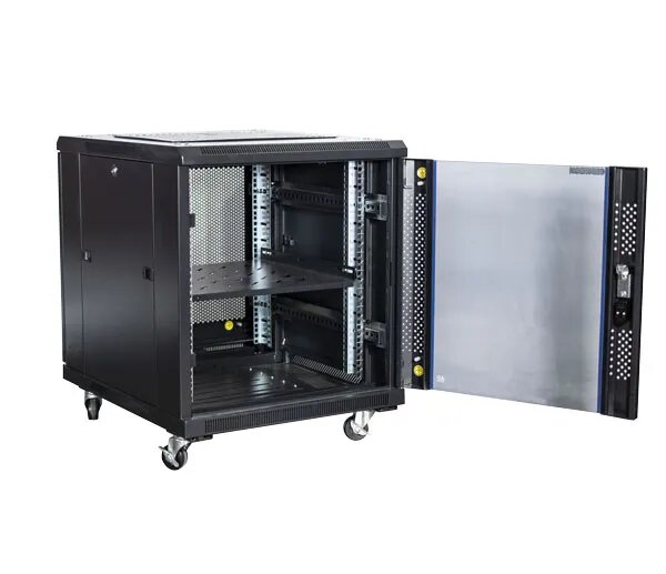 Certech 12RU 600 (W) x 700 (D) Premier Series Server Rack With 1 x Fixed Shelf, 4 x Fans, 1 x 6 Outlet Horizontal PDU, 25 x Cage Nuts, 4 x Castor Wheels & 4 x Levelling Feet