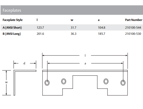 Padde Long ANSI Plate For ES100 / ES110 Electric Strikes