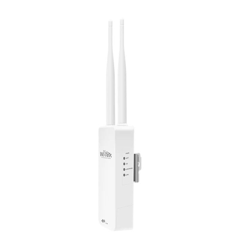 Wi-Tek 4G External Router - Wireless Access Point, Up To 150Mbps LTE Cat4, 1 x 48VDC POE / 48VDC Input, 1 x POE Out, 300Mbps, IP65, Dual-Omni Antennas, Bunny Ears **REQUIRES SIM CARD** (Can Be Powered With 12VDC But No POE Out)