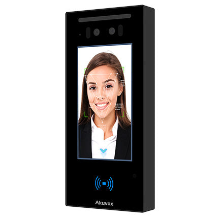 Akuvox IP Video External Station With Digital Keypad, 5" Touch Screen, MiFare / NFC / Bluetooth Reader, Facial Recognition, Mobile App, 2MP, IP65, POE / 12VDC, Surface Mount