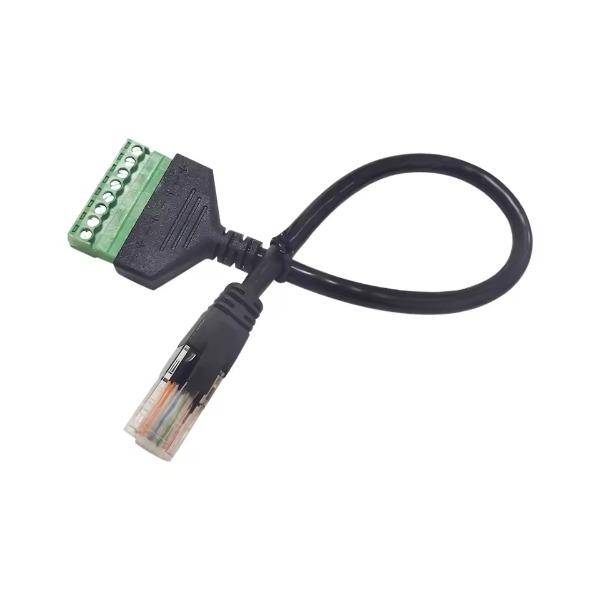 Zankap RJ45 Male to 8-Way Screw Terminal Adapter, 20cm Cable, Straight Through, No Crimping Required, Ideal for Audio/Video, CCTV Baluns, Security Systems, Networking