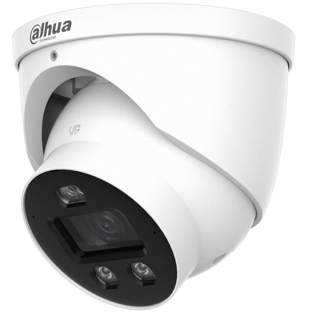 Dahua 6MP IP WizColor AI Series Full Colour Active Deterrence TiOC 3.0 Eyeball Camera, SMD 4.0, AcuPick Ready, Quick Pick, AI SSA, Perimeter, AI-ISP, 2.8mm, 120dB WDR, 30m IR / White Light, POE / 12VDC, IP67, MicroSD, Built-in Mic / Speaker, Red / Blue Li