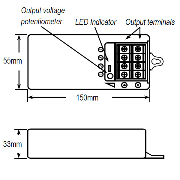 Securview 12VDC 5A Switchmode Power Supply, Inline Housing, 4 x Independent Outputs, Build In PTC Fuse
