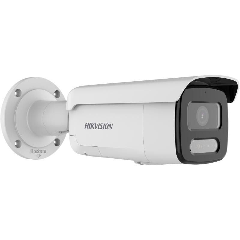 Hikvision 8MP IP Pro Series IR Bullet Camera, Hybrid Light, ColorVu, Perimeter, Face Capture, 2.8mm, 130 dB WDR, 60m IR / White Light, POE / 12VDC, IP67, Built-in Mic / Speaker / White Alarm Lights, MicroSD, (Junction Box: DS-1260ZJ)
