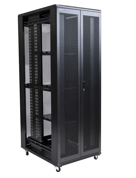 Certech 45RU 800 (W) x 1200 (D) Premier Series Server Rack With 3 x Fixed Shelves, 4 x Fans, 1 x 6 Outlet Horizontal PDU, 25 x Cage Nuts, 4 x Castor Wheels & 4 x Levelling Feet