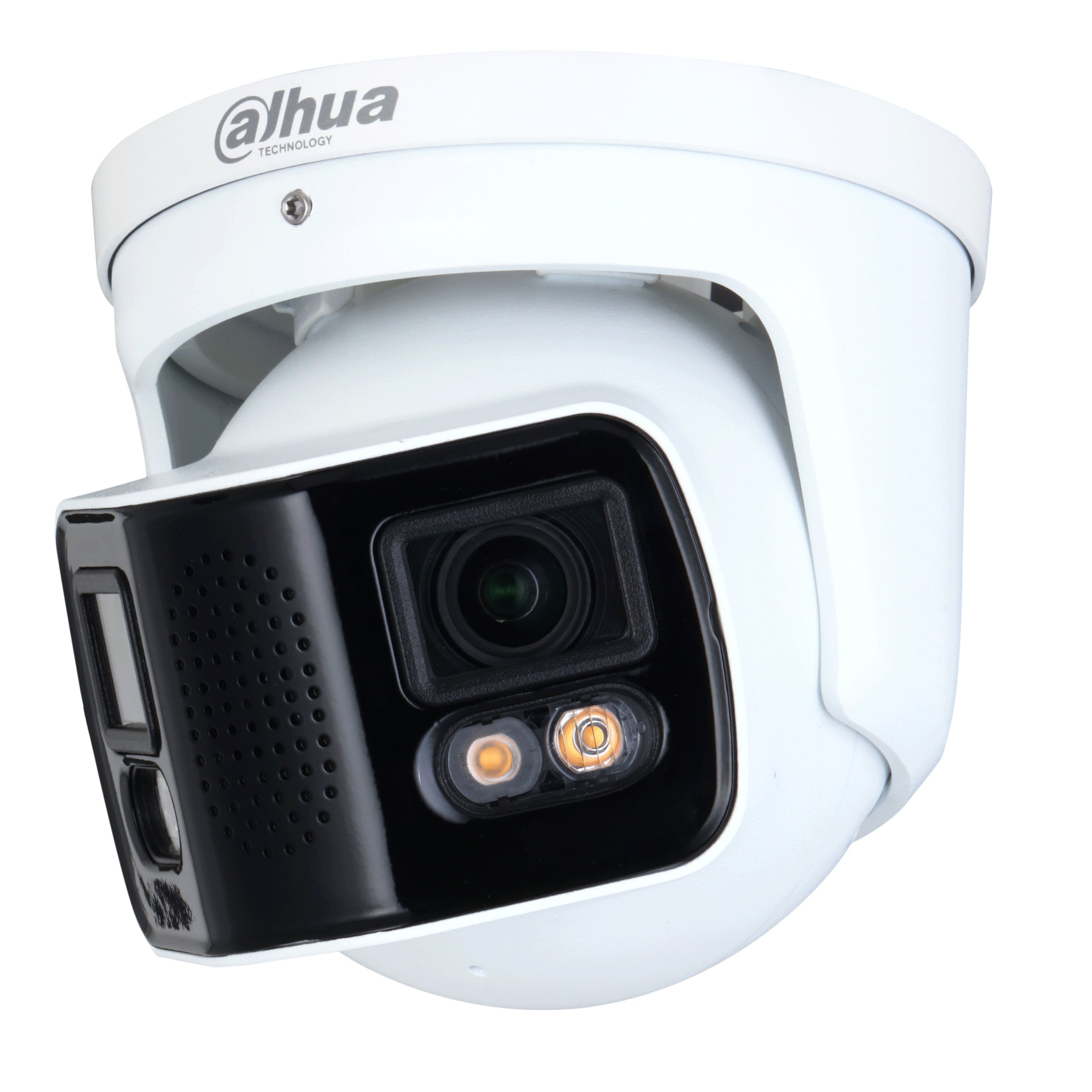 Dahua 2 x 4MP IP WizMind AI Series Full Colour 180 Degree Wide Angle Turret Camera, SMD, Perimeter, People Counting, 140dB WDR, 40m White Light, ePOE / 12VDC, IP67, MicroSD, Built-in Mic / Speaker, EPTZ (Wall Mount: PFB203W, Junction Box: PFA137)