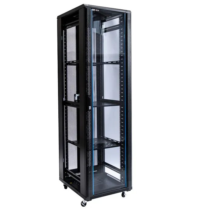 Certech 42RU 600 (W) x 1000 (D) Premier Series Server Rack With 3 x Fixed Shelves, 4 x Fans, 1 x 6 Outlet Horizontal PDU, 25 x Cage Nuts, 4 x Castor Wheels & 4 x Levelling Feet