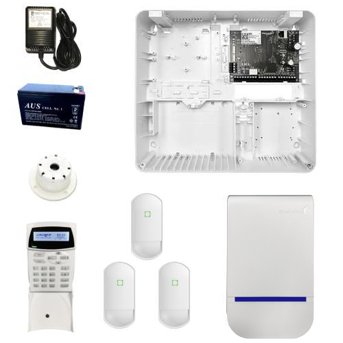 EliteControl ECi 3x PIR Kit With Control Panel & Plastic Enclosure (ECI-TCP-PLAS-KIT-1), 3x Optex Pet Immune PIR Detector (FLX-S-ST-BKT), 16V 1.5A Plug Pack (PP16-1.5), 12V 7Ah Battery (BATT12-7), External Siren (EC-SIREN-W), Top Hat Screamer (WP08), LC