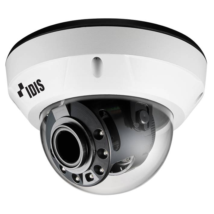 IDIS 8MP IP External IR Vandal Dome, Low Light, 2.7-13.5mm, 120dB WDR, 40m IR, MicroSD, Audio Capable I/O, POE / 12VDC, IP67, IK10, Built In Heater (Junction Box: DA-JB2200, Wall Mount: DA-MA2100 + DA-WM2050)