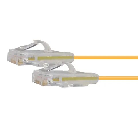 Certech 2M CAT6A Yellow UTP Super Thin Patch Lead