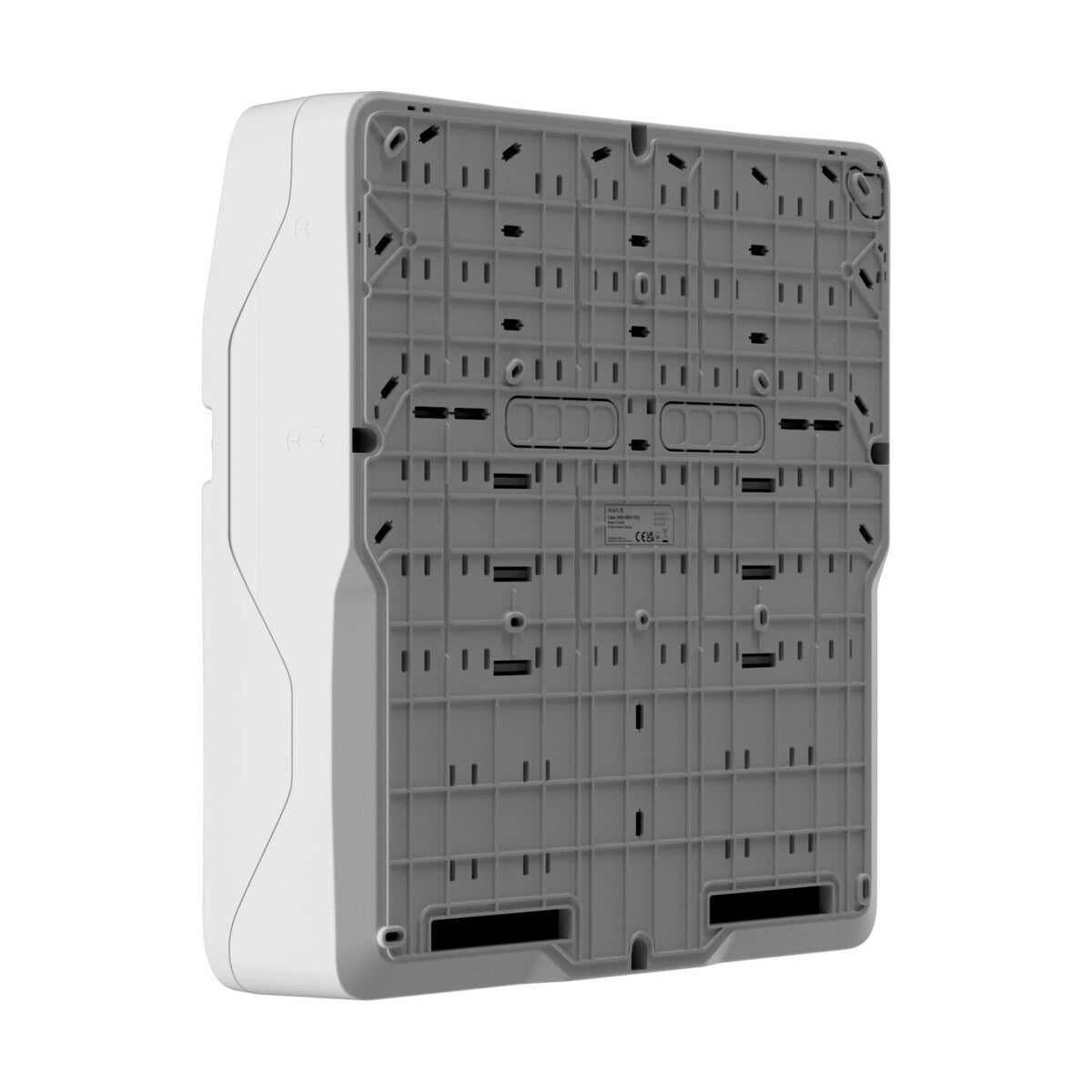 Ajax Case D (430) with dimensions of 430 × 400 × 133 mm has 8 slots for Superior LineProtect Fibra, Superior LineSplit Fibra, Superior MultiRelay Fibra, Superior LineSupply (45 W) Fibra, Superior LineSupply (75 W) Fibra, Hub Hybrid (2G)1, or Hub Hybrid