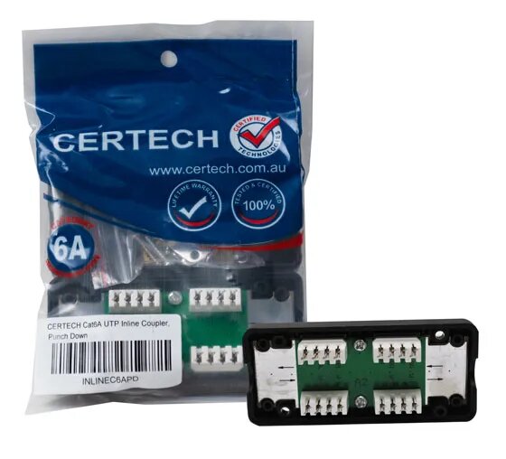 Certech CAT6A UTP Inline Coupler Punch Down