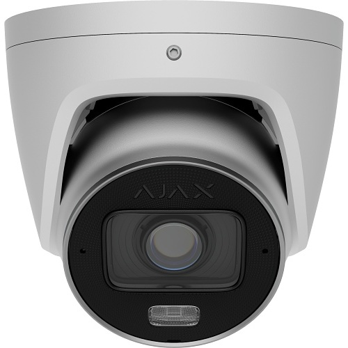 Ajax 8MP TurretCam Mini Hybrid Light Varifocal, 2.8-12mm Varifocal Lens, Dual Light IR & White LED 15m, AI Human & Vehicle Detection, Built-in Mic, MicroSD, PoE, IP67 (White)