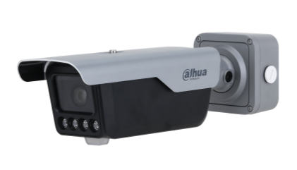 Dahua 4MP ANPR / LPR AI intelligent Traffic Series Network IR Motorised Access Bullet Camera, 8-32mm Lens, 140dB WDR, 30m IR, H.265, POE / 12VDC, IK10, IP67, MicroSD, Built-in Mic / Speaker, Red / Blue Lights - Detection Range Up To 8m Width With Speed