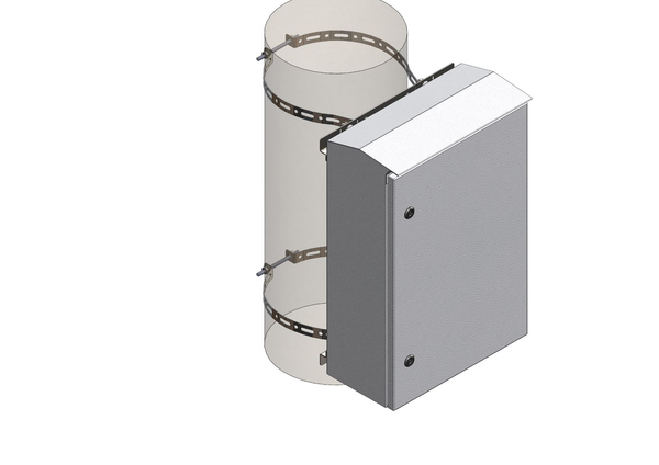 PSS* Galvanized/Zinc Pole Clamp for MSB.806020, 100mm to 300mm Pole Diameter (600 Wide Cabinet) (150Kgs)