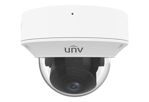 Uniview 5MP IP Prime Deep Learning AI Series IR Vandal Dome Camera, Perimeter, Face Detection, People Counting, LightHunter, 2.7-13.5mm, 120dB WDR, 50m IR, Triple Streams, Built-in Mic / Speaker, MicroSD, POE or 12VDC, IP67, IK10 (Wall Mount: TR-WM04-IN
