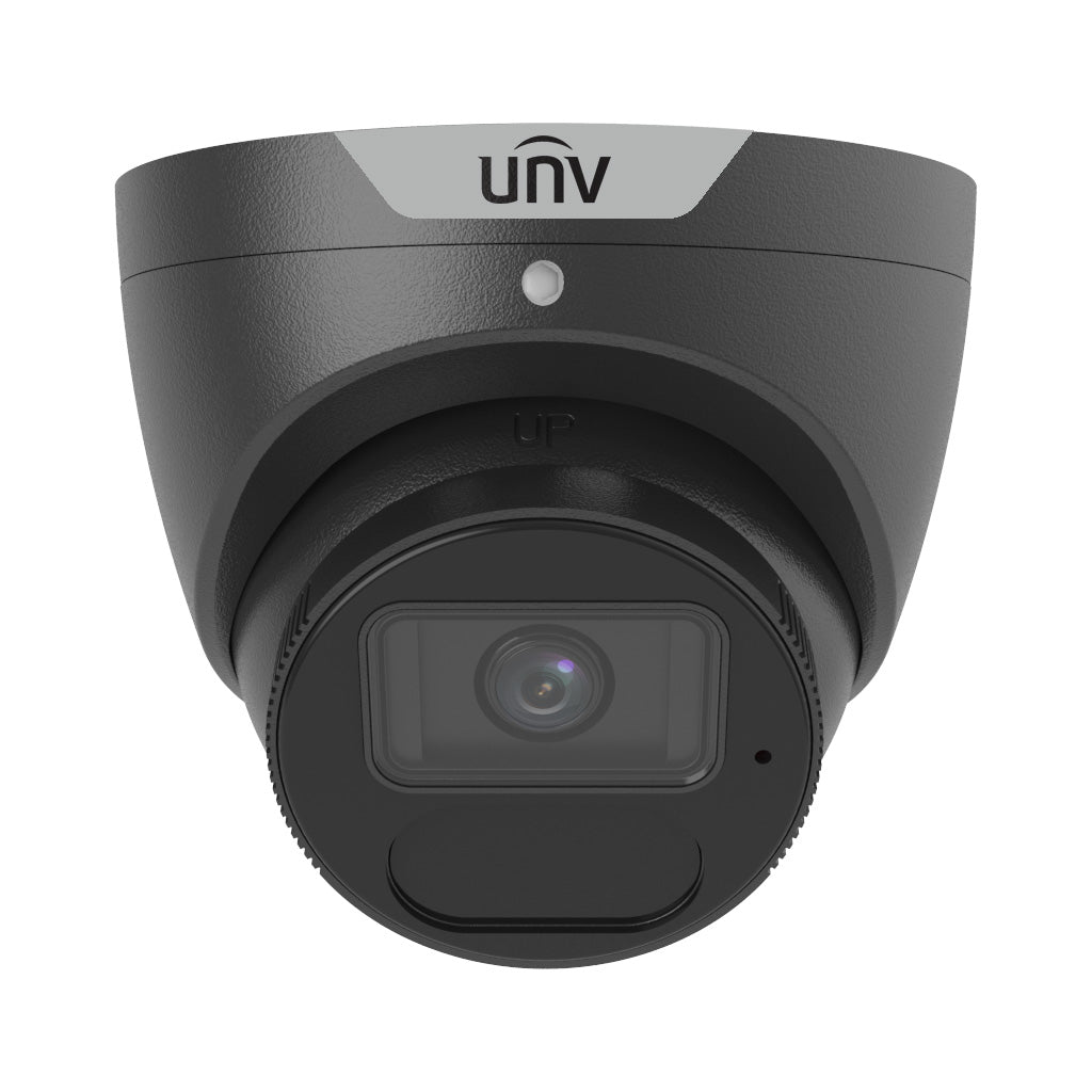 Uniview 6MP IP Prime II Deep Learning AI Series IR Turret Camera, Perimeter, LightHunter, 2.8mm, 130dB WDR, 40m IR, Triple Streams, Built-in Mic, POE or 12VDC, IP67 ***BLACK*** (Wall Mount: TR-WM03-D-IN, Junction Box: TR-JB03-G-IN)