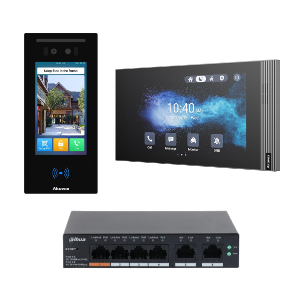 Akuvox Intercom Kit - Facial Recognition Touch Screen, 1x E16C, 1x S562, 1x CS4006-4ET-60