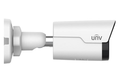 Uniview 8MP IP Prime Deep Learning AI Series IR Mini Bullet Camera, Perimeter, LightHunter, 2.8mm, 120dB WDR, 50m IR, Triple Streams, Built-in Mic, MicroSD, POE or 12VDC, IP67 (Junction Box: TR-JB05-A-IN)