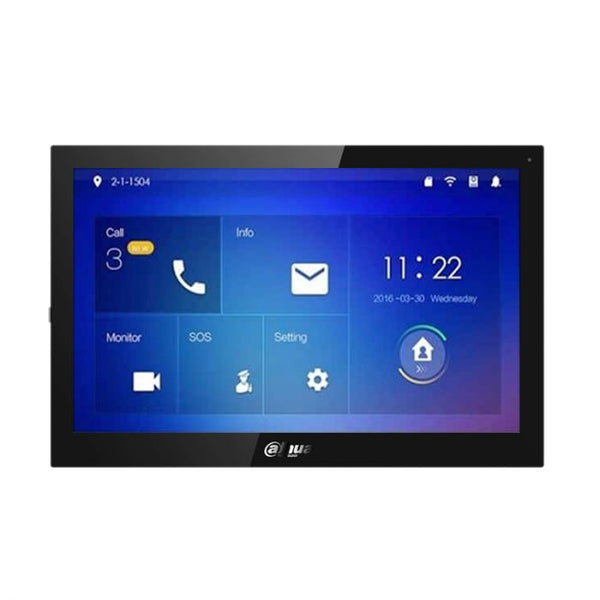 Dahua IP 10" WiFi BLACK Android Internal Station, Capacitive Touchscreen, IPC Surveillance, Alarm Integration, Standard POE