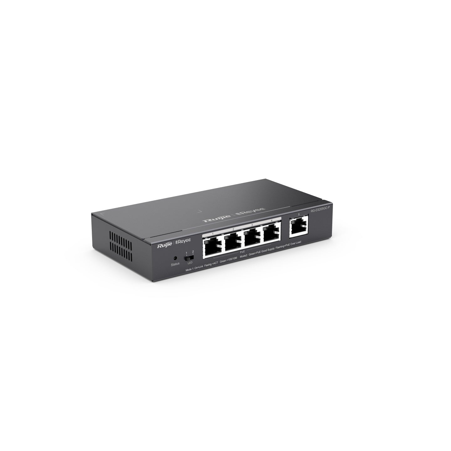 Ruijie Reyee 5-Port Gigabit Cloud Managed POE Switch, 4 x POE+, 54W, Desktop / Wall Mount