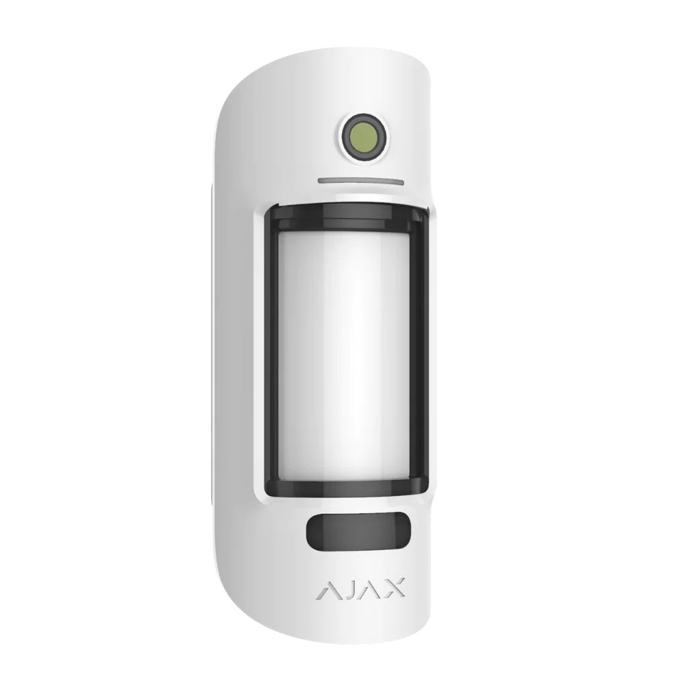 Ajax MotionCam Outdoor PhOD WHITE - 2 Way Wireless Pet Immune Dual PIR Motion Detector With Photo On Demand Verification / Anti-Mask / Outdoor Hood / Adjustable Detection Range 3-15m