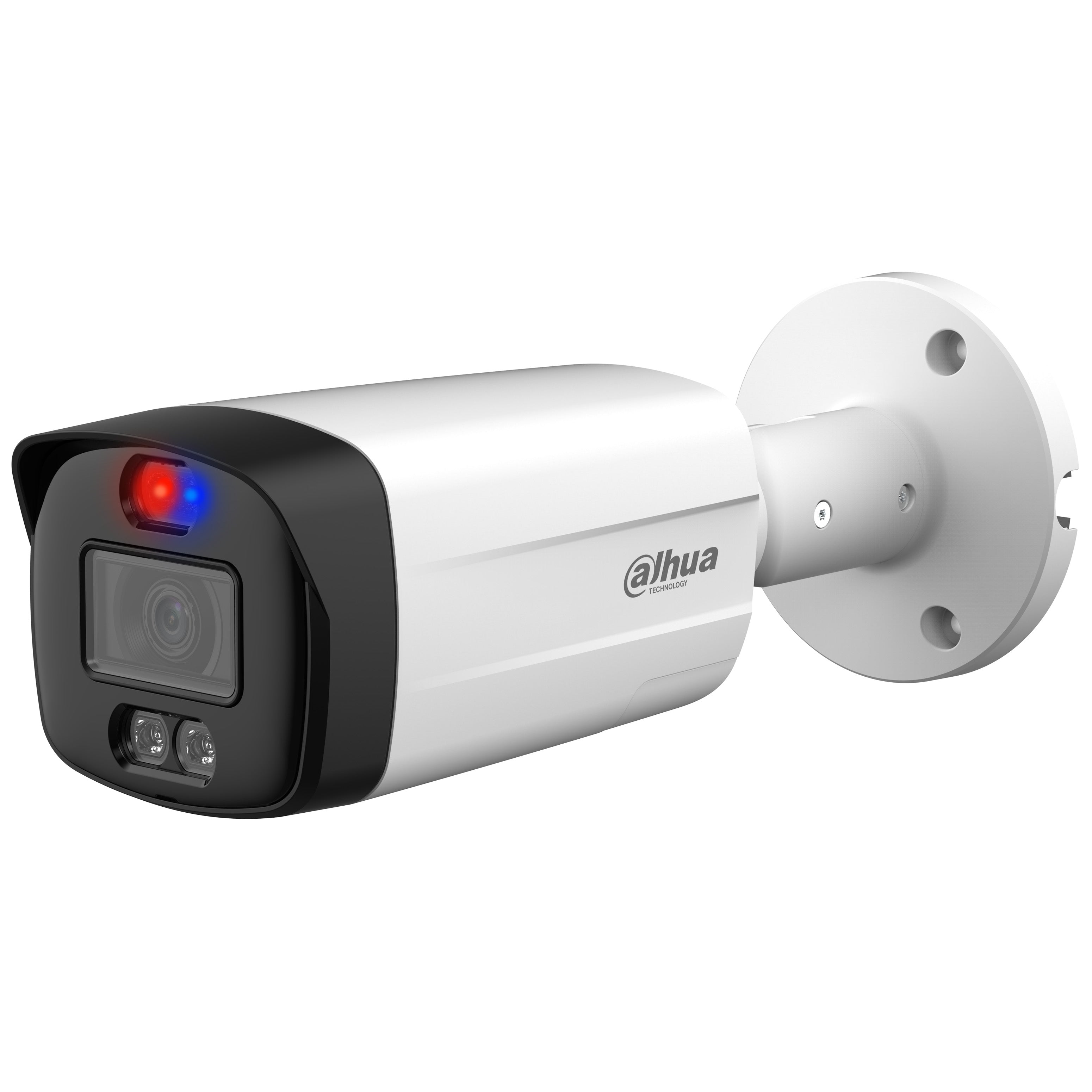 Dahua 5MP HDCVI Active Deterrence TiOC Bullet Camera, 2.8mm, 120dB WDR, 40m IR / White Light, 12VDC, IP67, Built-in Mic / Speaker, Red / Blue Lights (Junction Box: PFA130-E)