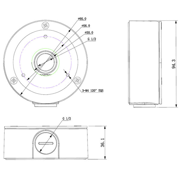 VIP* Vision Adapter / Junction Box (VSBKTA134) for Surveillance Cameras
