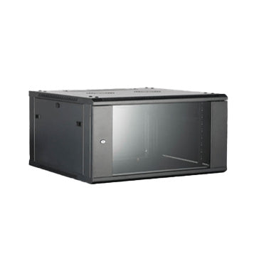 Hikvision 4RU 450mm Deep Wall Mount Cabinet With Lockable Glass Front Door, Rapid Build Flatpack, 600W x 450D x 281H mm **SHELF SOLD SEPERATLEY**