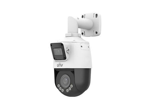 Uniview 2MP IP Deep Learning AI Series 4x IR Tri-Guard **DUAL-LENS** PTZ Camera, Perimeter, Auto-Tracking, PTZ / Fixed Camera Alarm Linkage, LightHunter, 2.8-12mm, 120dB WDR, 50m IR, 10m White Light, Twin Streams, MicroSD, POE or 12VDC, Built-in Mic / S