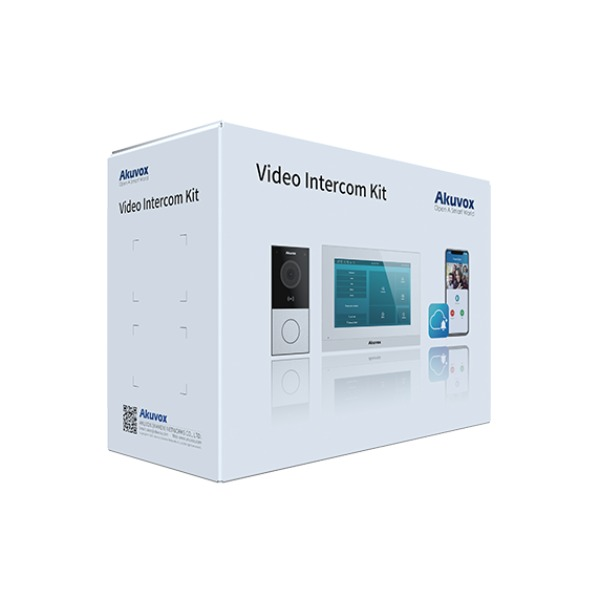 Akuvox IP 7" Intercom Kit **WHITE** - Includes 1 x S562 Touchscreen, 1 x E12S Surface Mount 1PB External Station, 1 x Surface Mount Bracket, 1x WK-PS206 PoE Switch