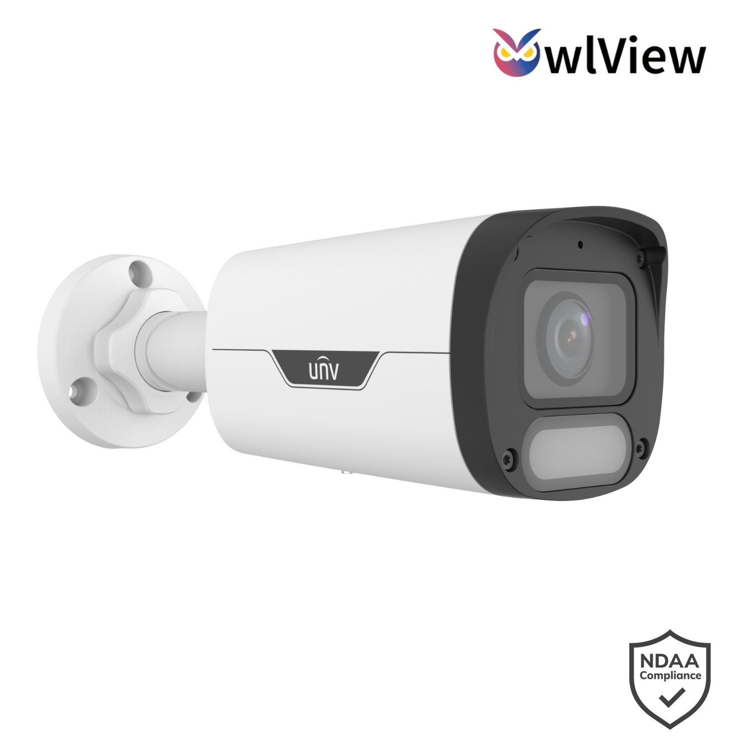 Uniview 4MP IP Easy AI Series Wise-ISP Full Colour Bullet, Perimeter, Owlview, ColorHunter, 2.8mm, 120dB WDR, 30m White Light, Built-in Mic, POE or 12VDC, IP67 (Pole Mount: TR-UP06-C-IN, Junction Box: TR-JB05-B-IN)