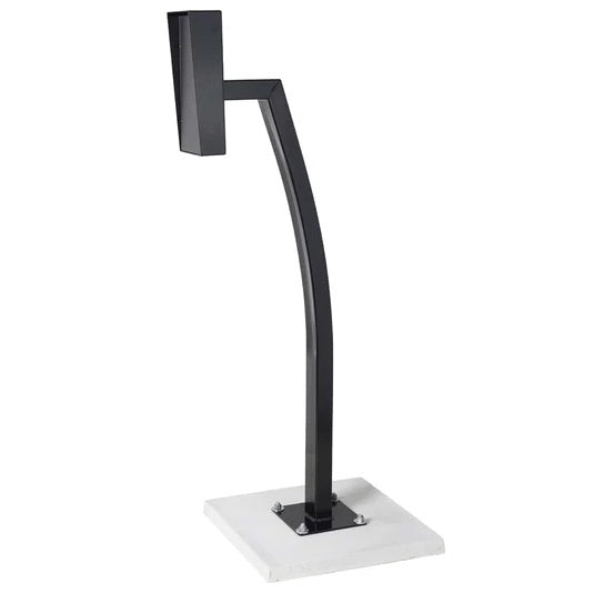 Zankap 1.3M Single Head Curved Gooseneck Bollard, With Rain Hood (340H x 154W mm) - Black