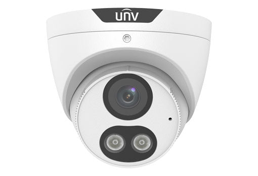 Uniview 5MP IP Prime Deep Learning AI Series Full Colour Turret, Perimeter, ColourHunter, 2.8mm, 120dB WDR, 30m White Light, Triple Streams, Built-in Mic, POE or 12VDC, IP67 (Wall Mount: TR-WM03-D-IN, Junction Box: TR-JB03-G-IN)