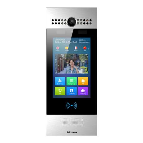 Akuvox IP 4G External With Digital Keypad, 7" Touch Screen, MiFare / NFC / QR Code Reader, Facial Recognition, Mobile App, 2MP, Stainless Steel Panel, IP65, IK06, 12VDC, Surface Mount (Flush Mount: R29C-FLM / Surface Mount Raincover: R29C-SRC) **REQUIRES