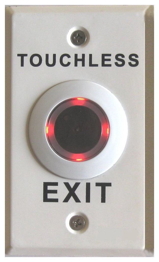 Secor Plastic REX, White No-Touch Sensor, Dual Colour LED, IP67, Fly Leads, Standard GPO Plate "TOUCHLESS"