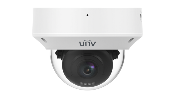Uniview 8MP Dual-Light Prime Series Eyeball Vandal Dome, 2.8-12mm Motorised Lens, LightHunter, 40m IR, 120dB WDR, Triple Streams, Built-in Mic, MicroSD, PoE or 12VDC, IP67, IK10 (Wall Mount: TR-WM04-IN, Junction box TR-JB04-C-IN)