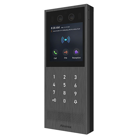 Akuvox IP Vandal Resistant External Station With Touch Keypad, 4" Touch Screen, MiFare / NFC / QR Code Reader, Facial Recognition, Mobile App, 2MP, Stainless Steel Panel, IP65, IK10, POE / 12VDC, Surface Mount (Flush Mount: X912S-FLM / Surface Mount Rai