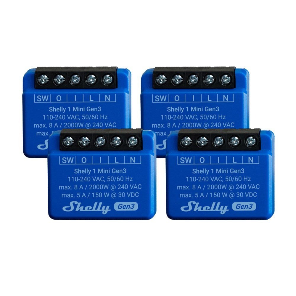 Shelly 1 Mini Smart Relay (4 Pack)