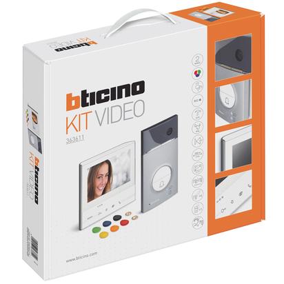 Bticino* 2W One-Family Video Handsfree Kit With Classe 300V13M Video Internal Unit In Light Finish With Handsfree, Inductive Loop, 7 Touch Screen LCD Display And Video Door Entry Answering Machine With Call Audio/Video Memory; Linea 3000 Pushbutton Pane