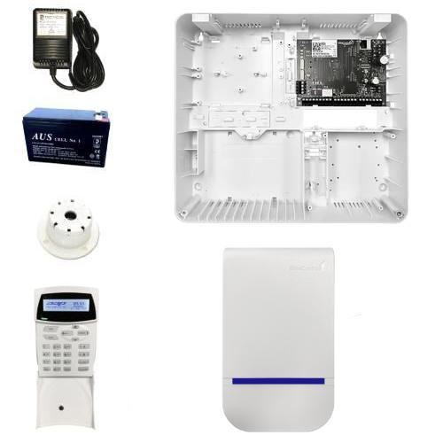 Arrowhead ECi Starter Kit With Control Panel & Plastic Enclosure (ECI-TCP-PLAS-KIT-1), 16V 1.5A Plug Pack (PP16-1.5), 12V 7Ah Battery (BATT12-7), External Siren (EC-SIREN-B), Top Hat Screamer (WP08), LCD Keypad (EC-LCD) **NO DETECTORS OR PHONE LEAD**