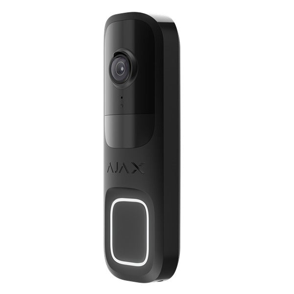 Ajax 4MP **BLACK** WiFi Video Doorbell With AI Object Recognition, 6m IR, 155° View Angle, 12-24VDC Or 16-24VAC, 2.4GHz WiFi Connectivity, IP54, 145H × 47W × 34D mm