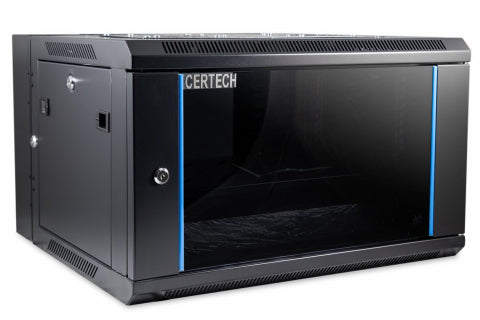 Certech 6RU 450mm Deep Swing Frame Cabinet With 1 x Fixed Shelf and 10 x Cage Nuts