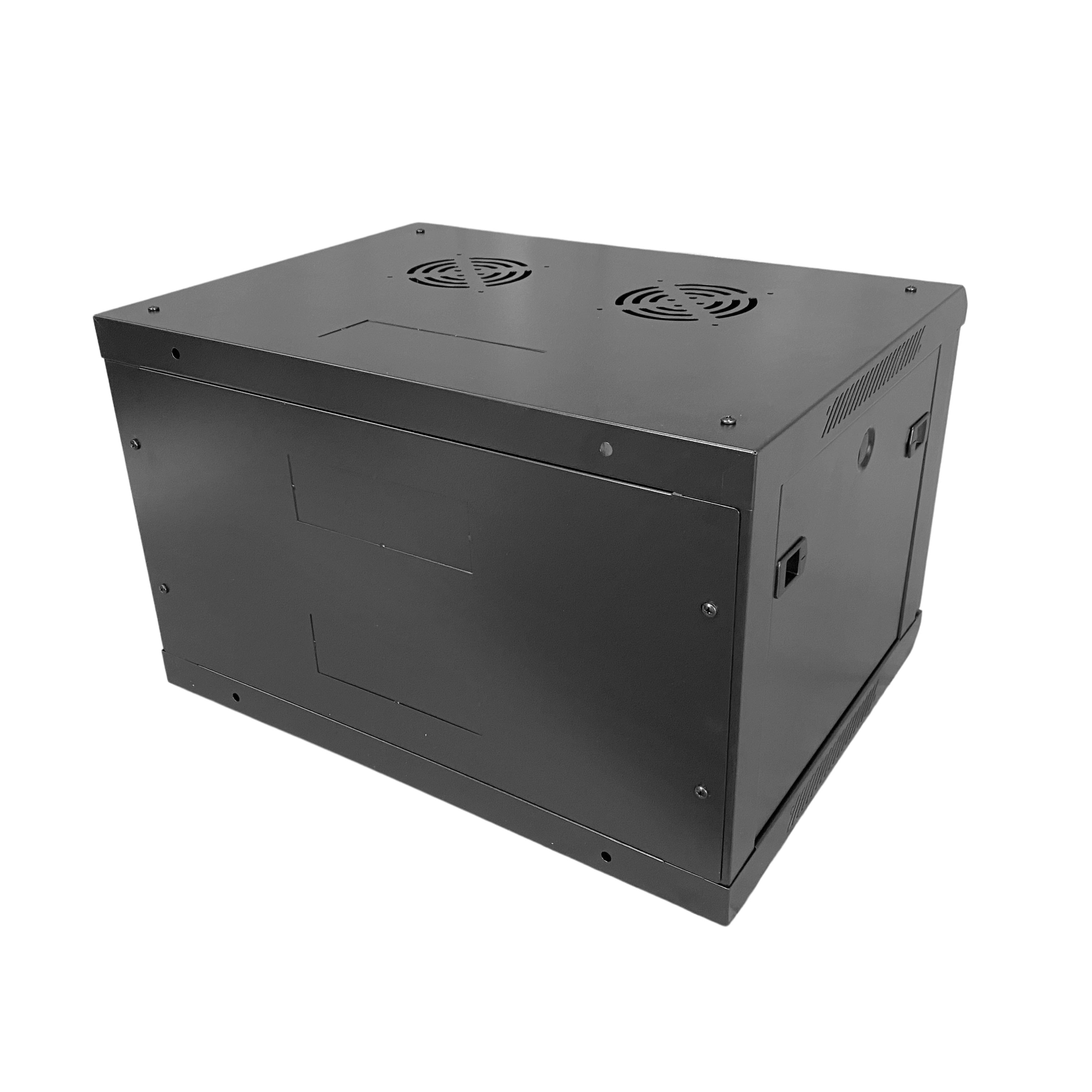**SUPPLY DELAY (03 JULY)** Zankap 6RU 450mm Deep Wall Mount Cabinet With 1 x Fixed Shelf, 10 x Cage Nuts, Lockable Glass Front Door, Rapid Build Flatpack