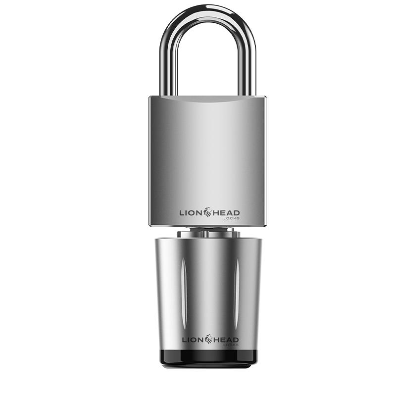 Lionhead Lock STRONGA Padlock 2 Brass Body IP66 Pin, Prox, Fingerprint, Bluetooth, 3× RFID Fob Included, Anti-drill, Anti-bump, Anti-pick (2× CR2 Lithium Batteries Not Included, ~25,000 Cycles / 2 Years Usage)