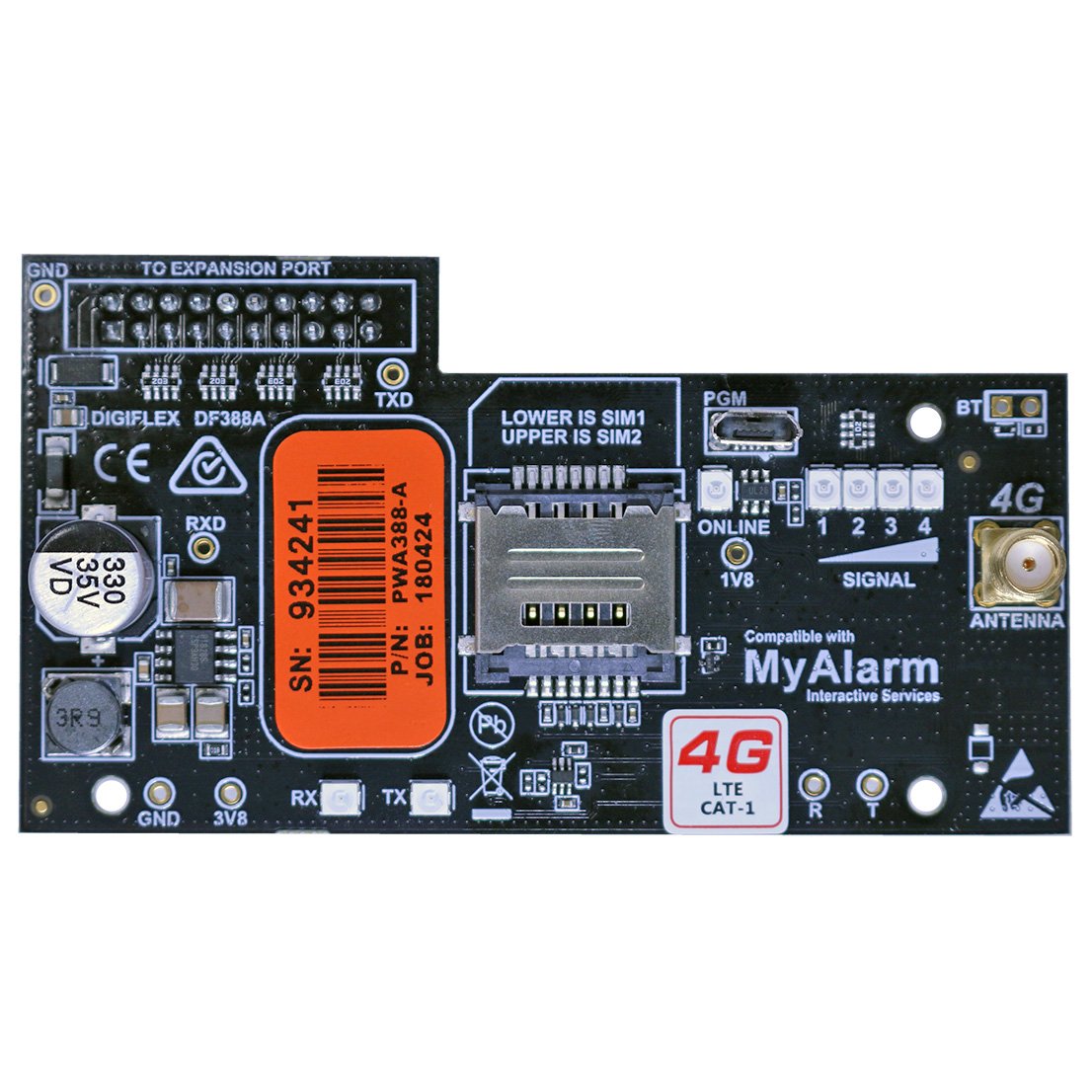 Bosch Solution 6000 Plug-In 4G GSM / GPRS Modem With Dual Sim Slots, CAT1 Antenna **Compatible With Solution 6000 Control Panel (Firmware V2.53.99 Or Higher) And Solution 6000-IP Control Panel (Firmware V3.00.67 Or Higher)**