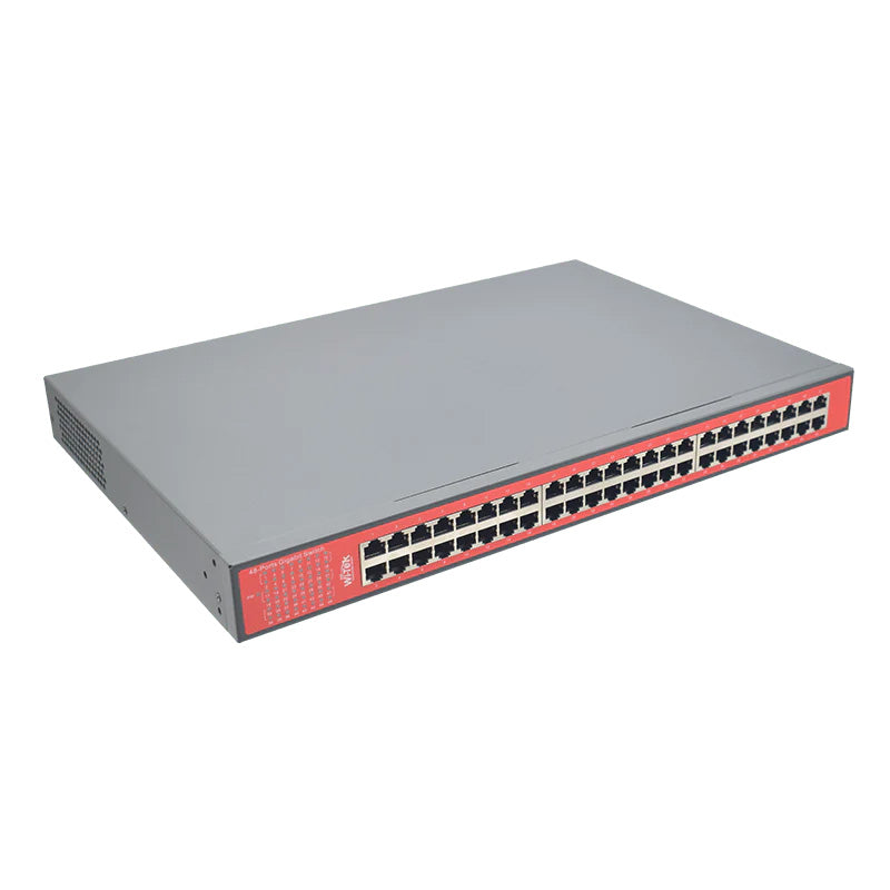 Wi-Tek 48-Port Gigabit Unmanaged POE Switch, 48 xPOE, 378W, Max 30W Per Port, Rack Mount