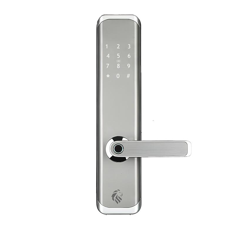 Lionhead Lock The Seymor Entrance Lock Silver Fingerprint, Pin, Prox, Ekey & Key Override Track Key (6068 Mortice & 8 X AA Batteries Sold Separate)