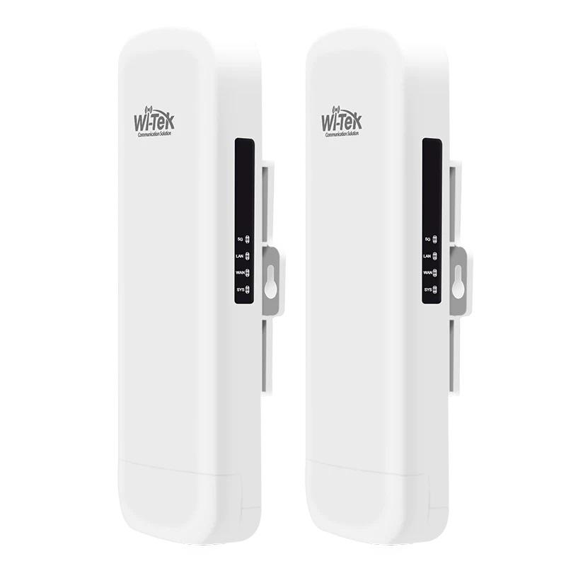 Wi-Tek External Wireless Bridge Kit, 100Mbps, 5GHz, 2 x 48VDC POE Injectors, IP54 (Up To 5KM Range)